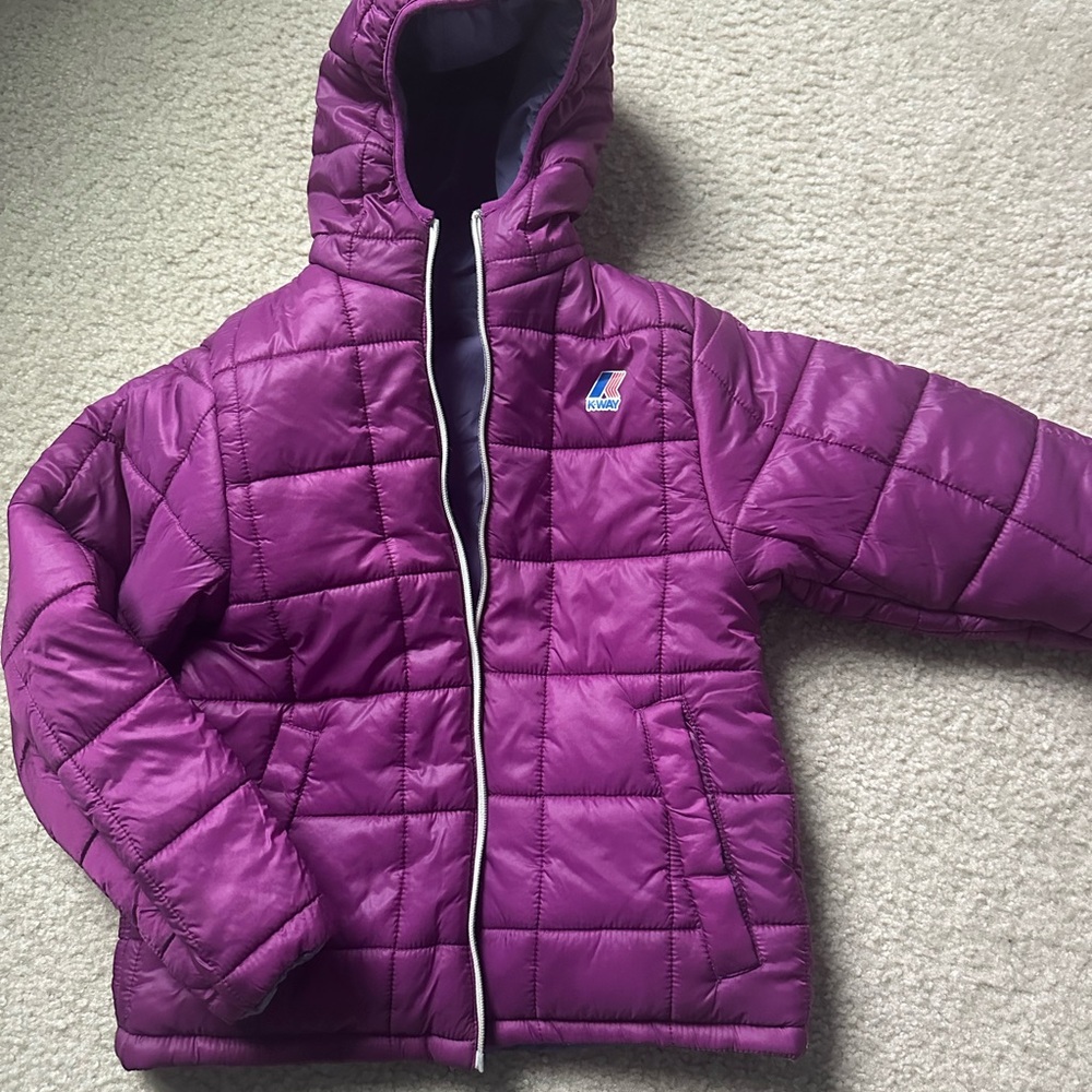 K-Way Kids' Vibrant Purple Reversible Puffer Jacket